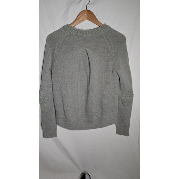 Anthropologie HWR Womens Open Front Alpaca Wool Blend Cardigan Sz S Elbow Patch - Picture 3 of 7